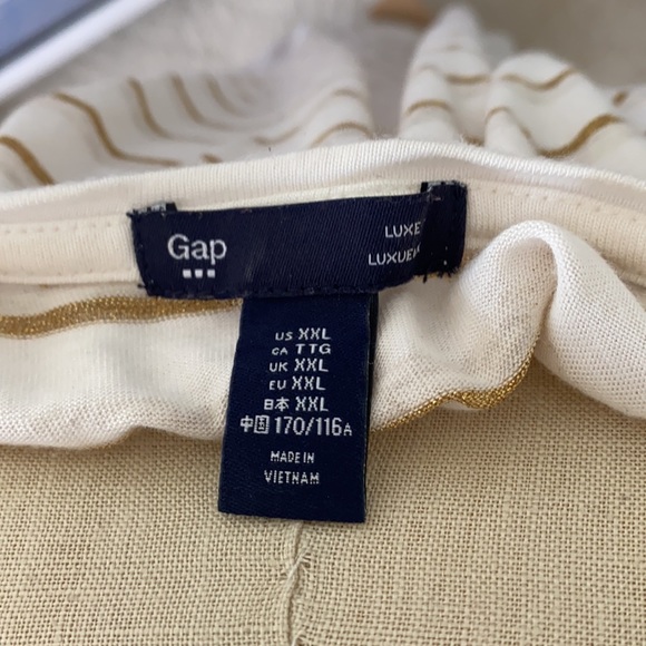 White and Gold Striped Tank - Picture 4 of 4